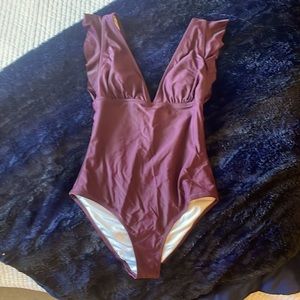 Burgundy swimsuit